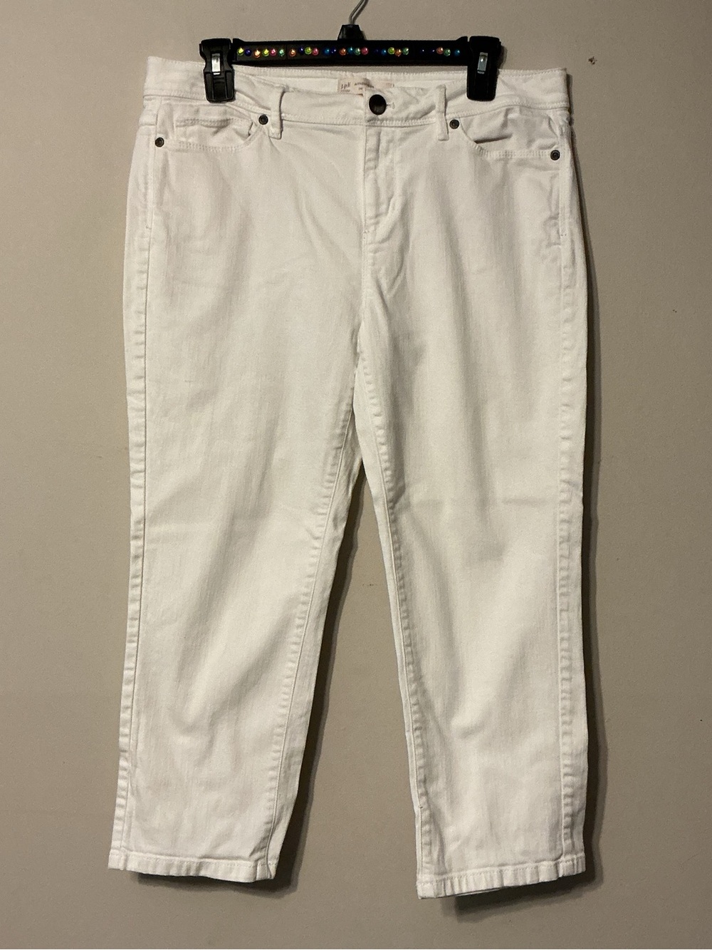 J. Jill White Cropped Straight-Leg Jeans